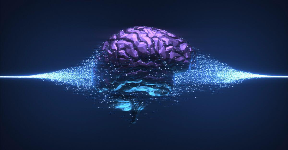 Fotografía de una IA Generativa donde se funde un cerebro humano y el espacio digital