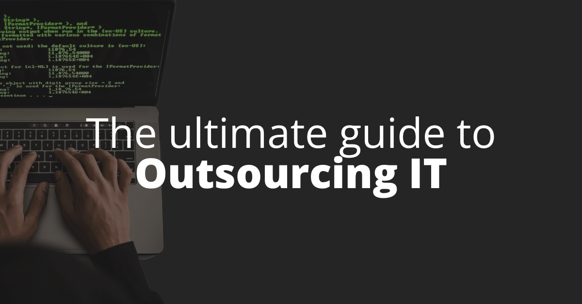 Banner with text: "The definitive guide to Outsourcing IT"